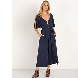 Lacausa Ingrid Mauve Jumpsuit Button front wide leg